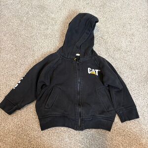 Cat Caterpillar Logo Toddler Boys Full Zip Hoodie Sweatshirt Sz 3T construction